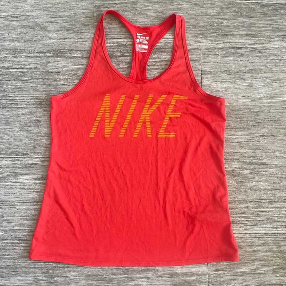 Nike Red Tank Top with Yellow Logo